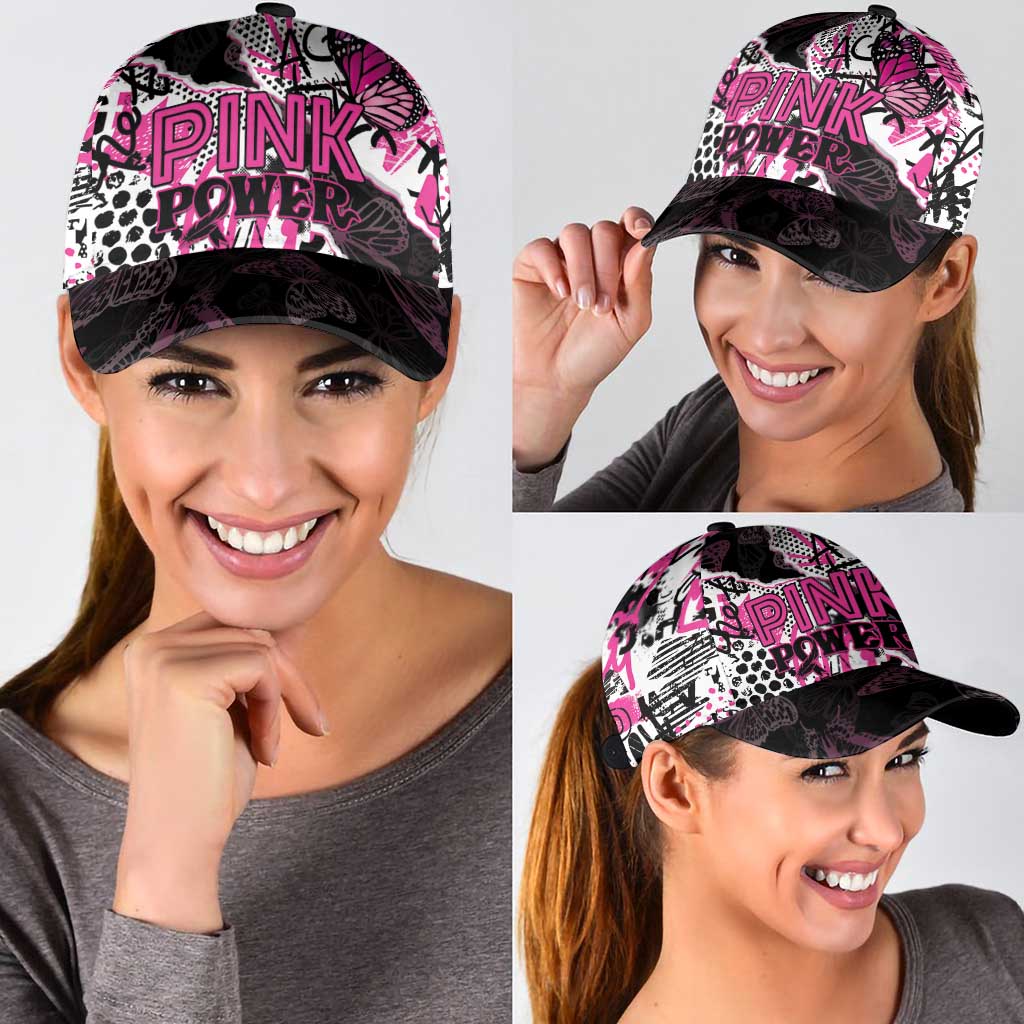 Pink Power Graffiti Classic Cap Breast Cancer Awareness LT01