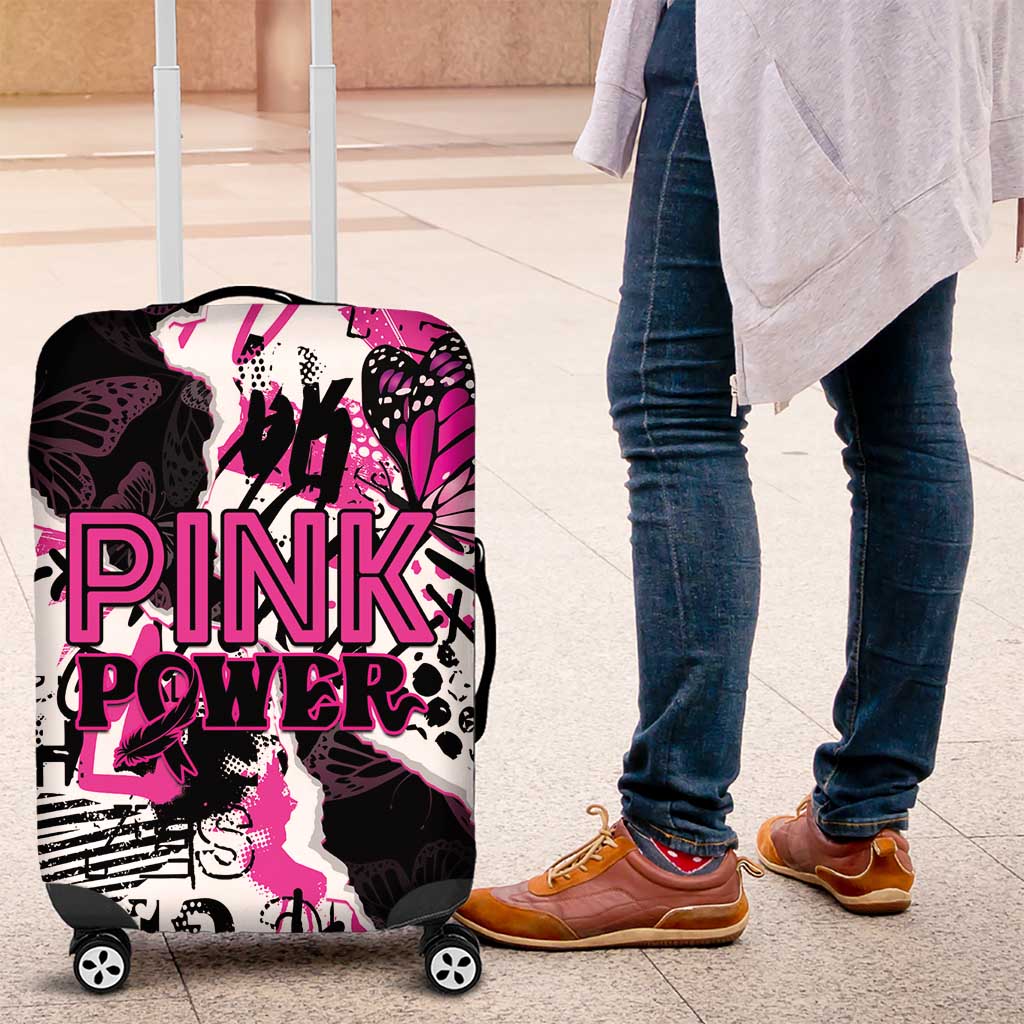 Pink Power Graffiti Luggage Cover Breast Cancer Awareness LT01