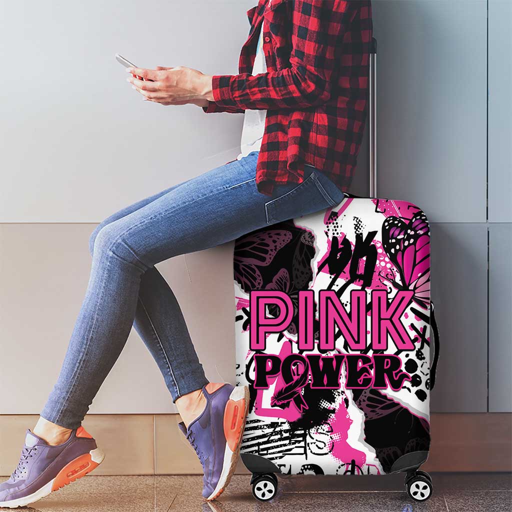 Pink Power Graffiti Luggage Cover Breast Cancer Awareness LT01