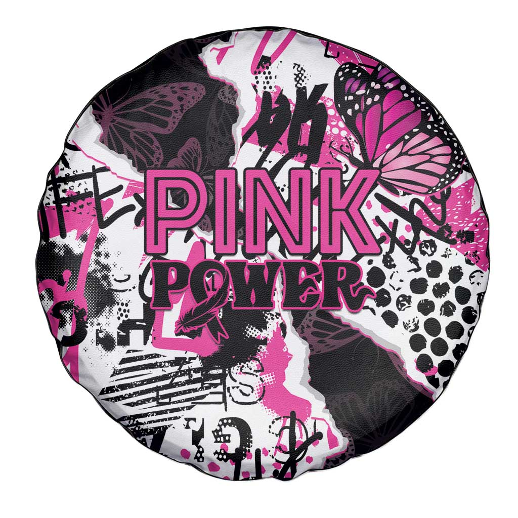 Pink Power Graffiti Spare Tire Cover Breast Cancer Awareness LT01