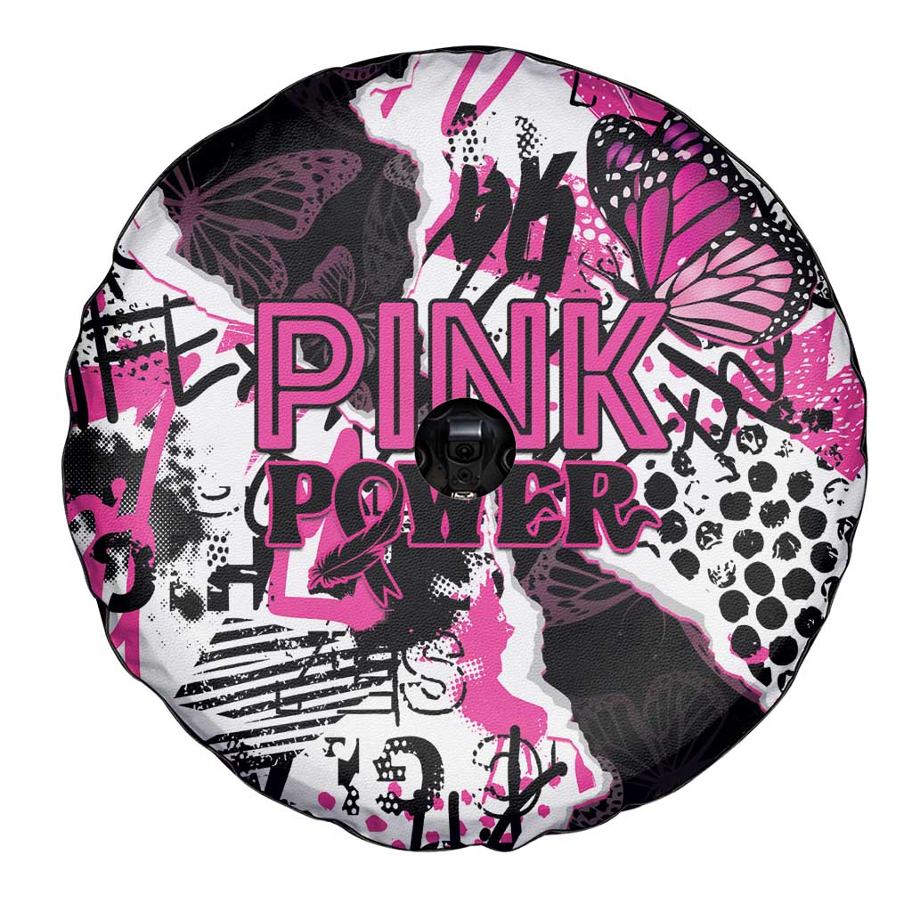 Pink Power Graffiti Spare Tire Cover Breast Cancer Awareness LT01