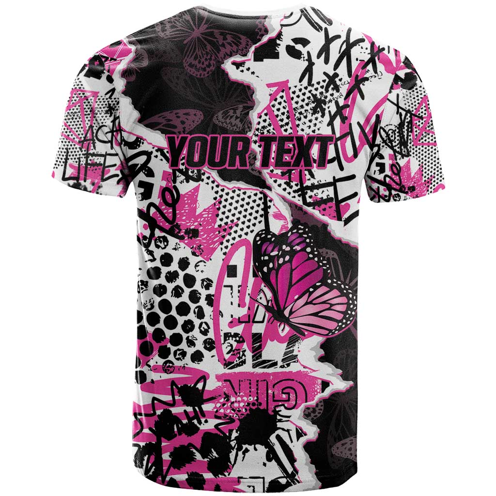 Personalized Pink Power Graffiti T shirt Breast Cancer Awareness LT01