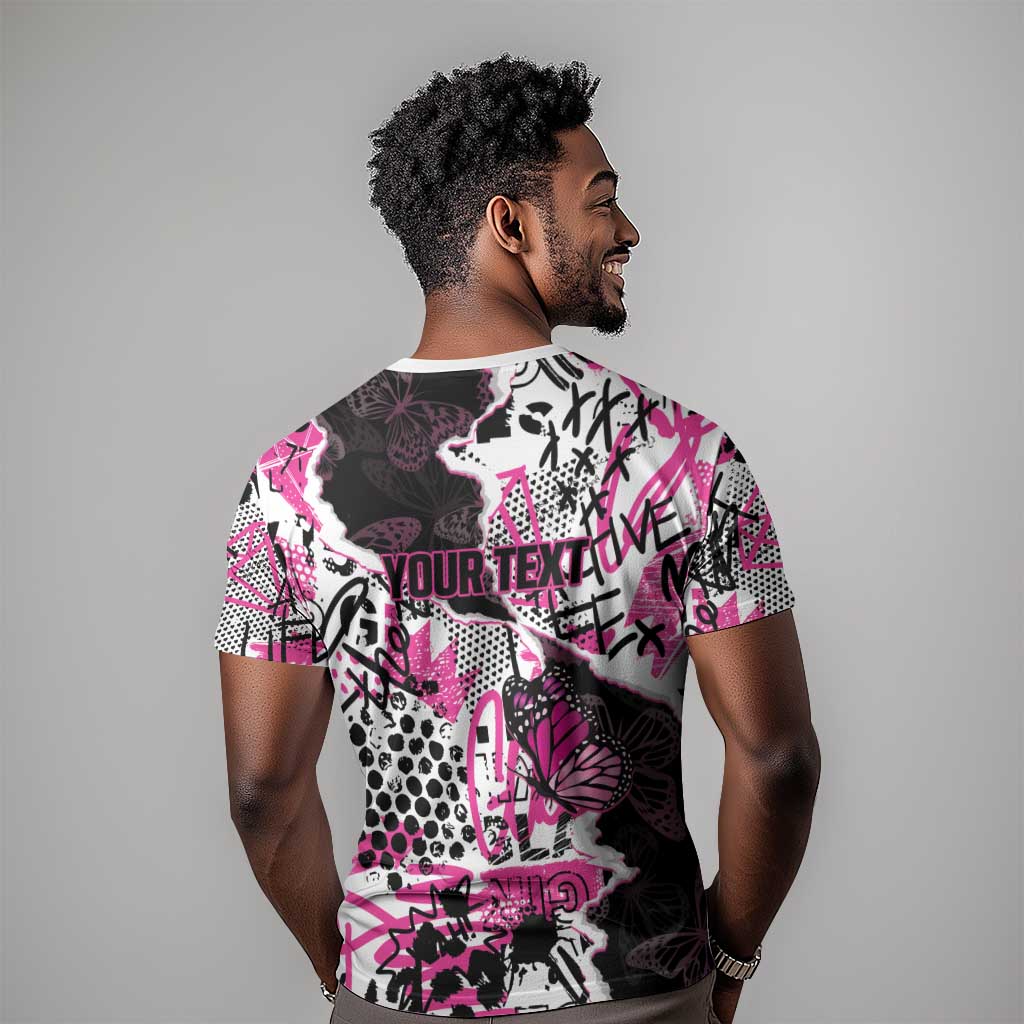 Personalized Pink Power Graffiti T shirt Breast Cancer Awareness LT01