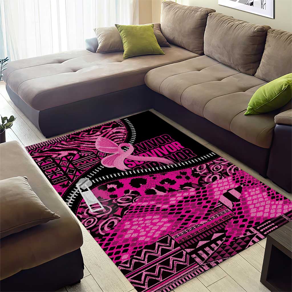 Pink Ribbon Animals Skin African Mixed Area Rug Zipper Stylized LT01