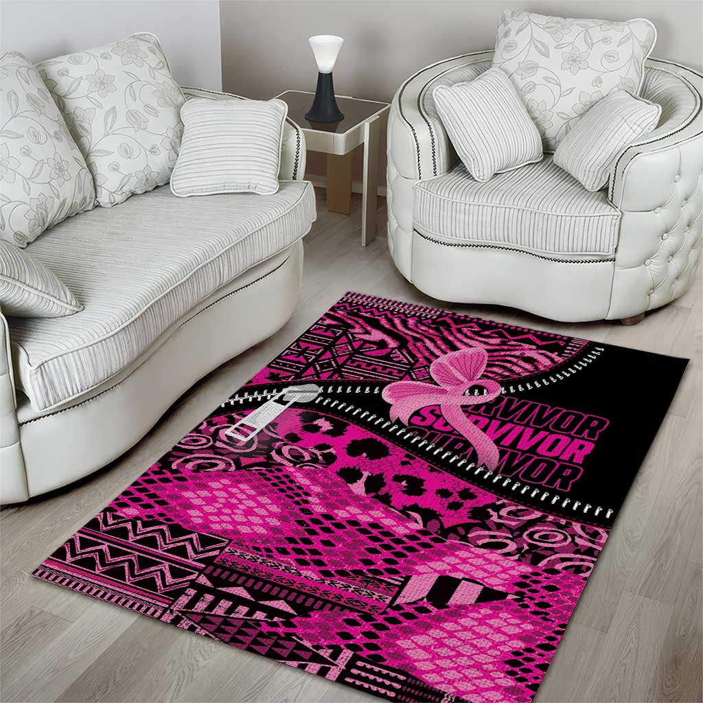 Pink Ribbon Animals Skin African Mixed Area Rug Zipper Stylized LT01