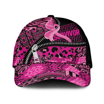 Pink Ribbon Animals Skin African Mixed Classic Cap Zipper Stylized LT01