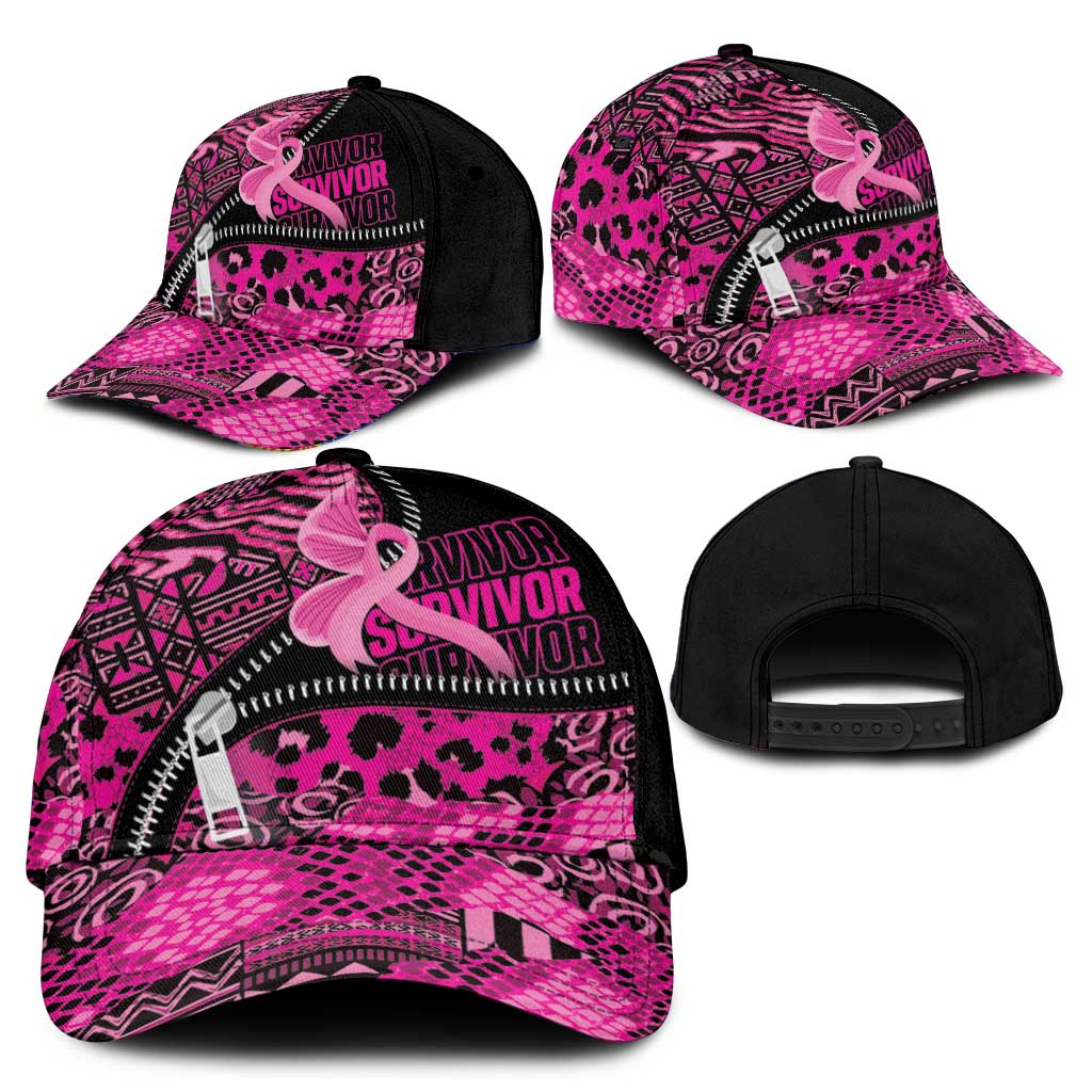 Pink Ribbon Animals Skin African Mixed Classic Cap Zipper Stylized LT01