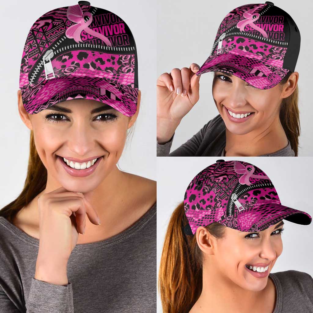 Pink Ribbon Animals Skin African Mixed Classic Cap Zipper Stylized LT01