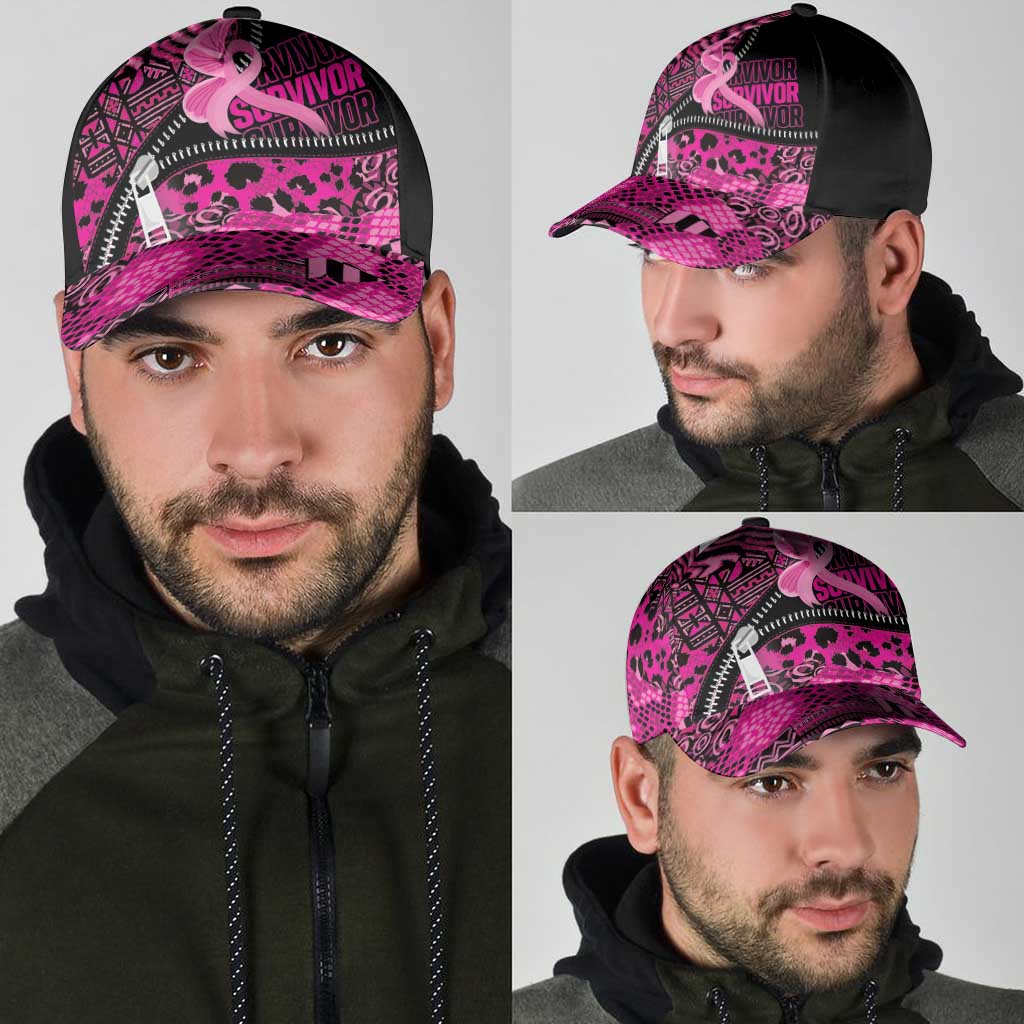 Pink Ribbon Animals Skin African Mixed Classic Cap Zipper Stylized LT01