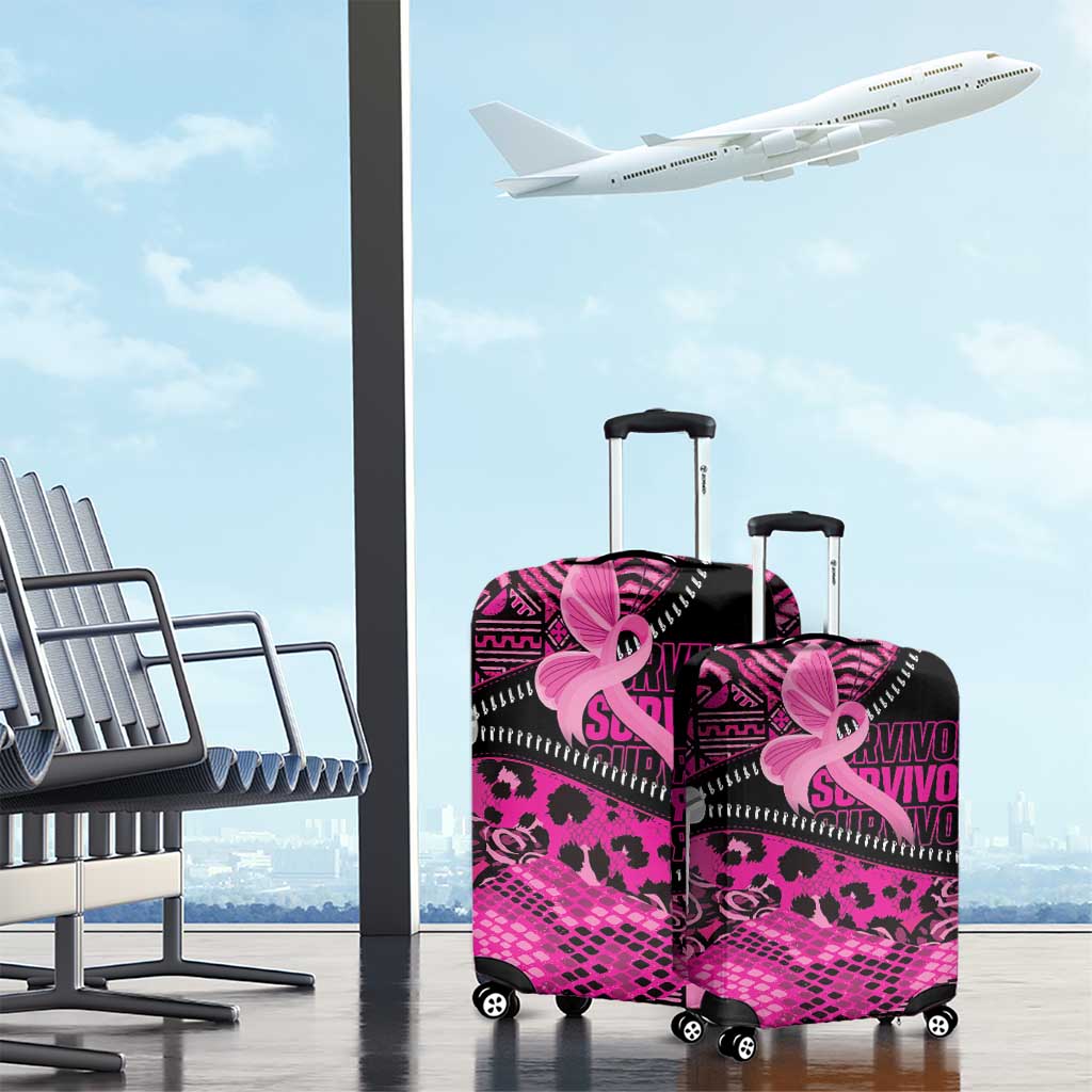 Pink Ribbon Animals Skin African Mixed Luggage Cover Zipper Stylized LT01