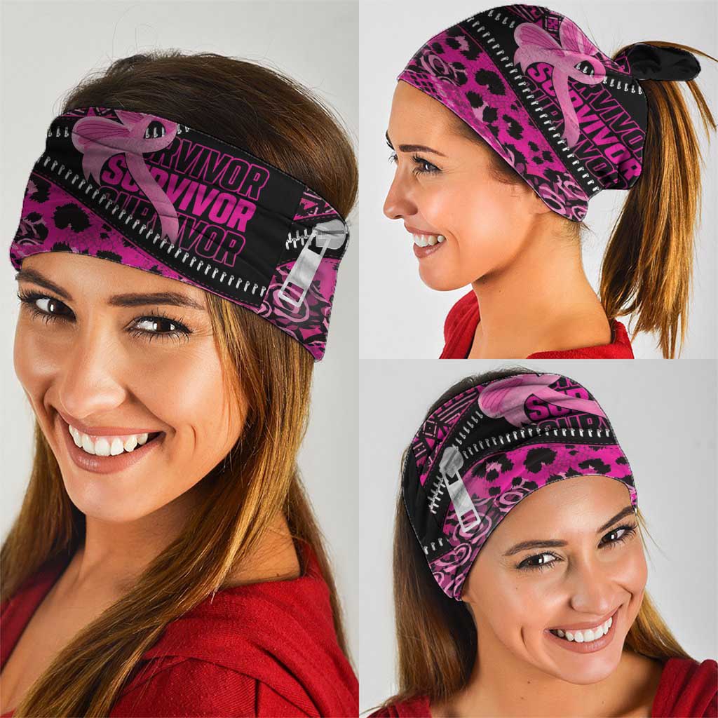 Pink Ribbon Animals Skin African Mixed Neck Gaiter Zipper Stylized LT01