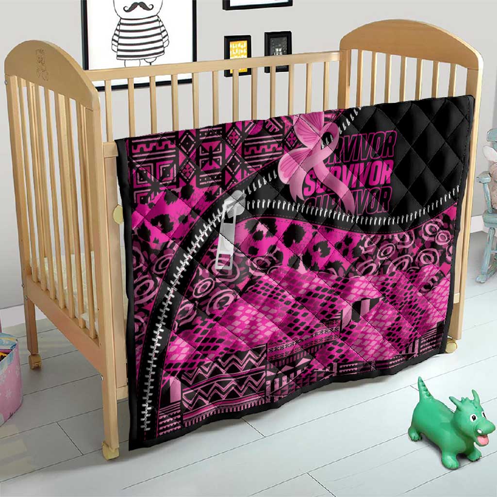 Pink Ribbon Animals Skin African Mixed Quilt Zipper Stylized LT01