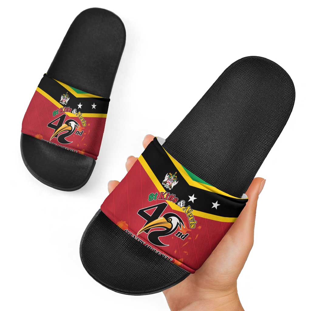 St Kitts and Nevis 42nd Independence Day Slide Sandals Country Above Self LT01