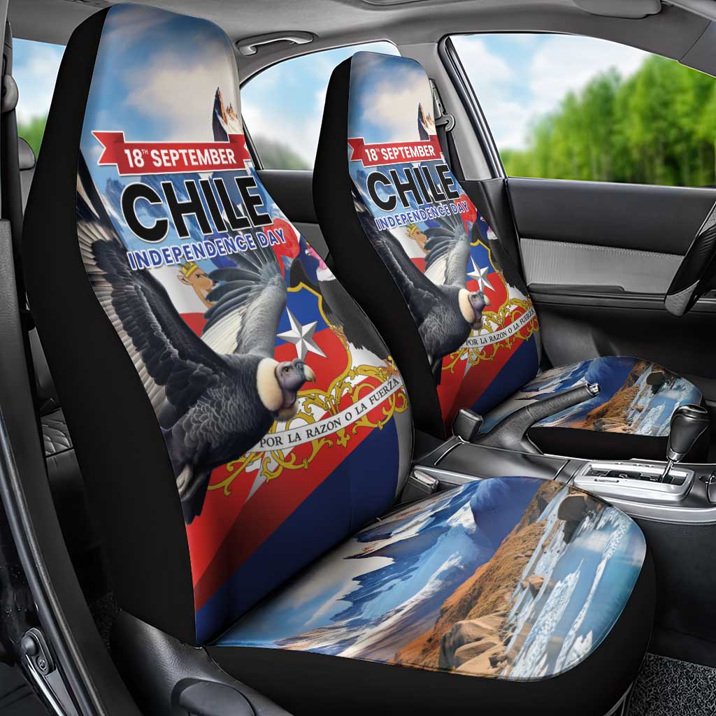 Chile Independence Day 18th September Car Seat Cover Andean Condor Flying LT01