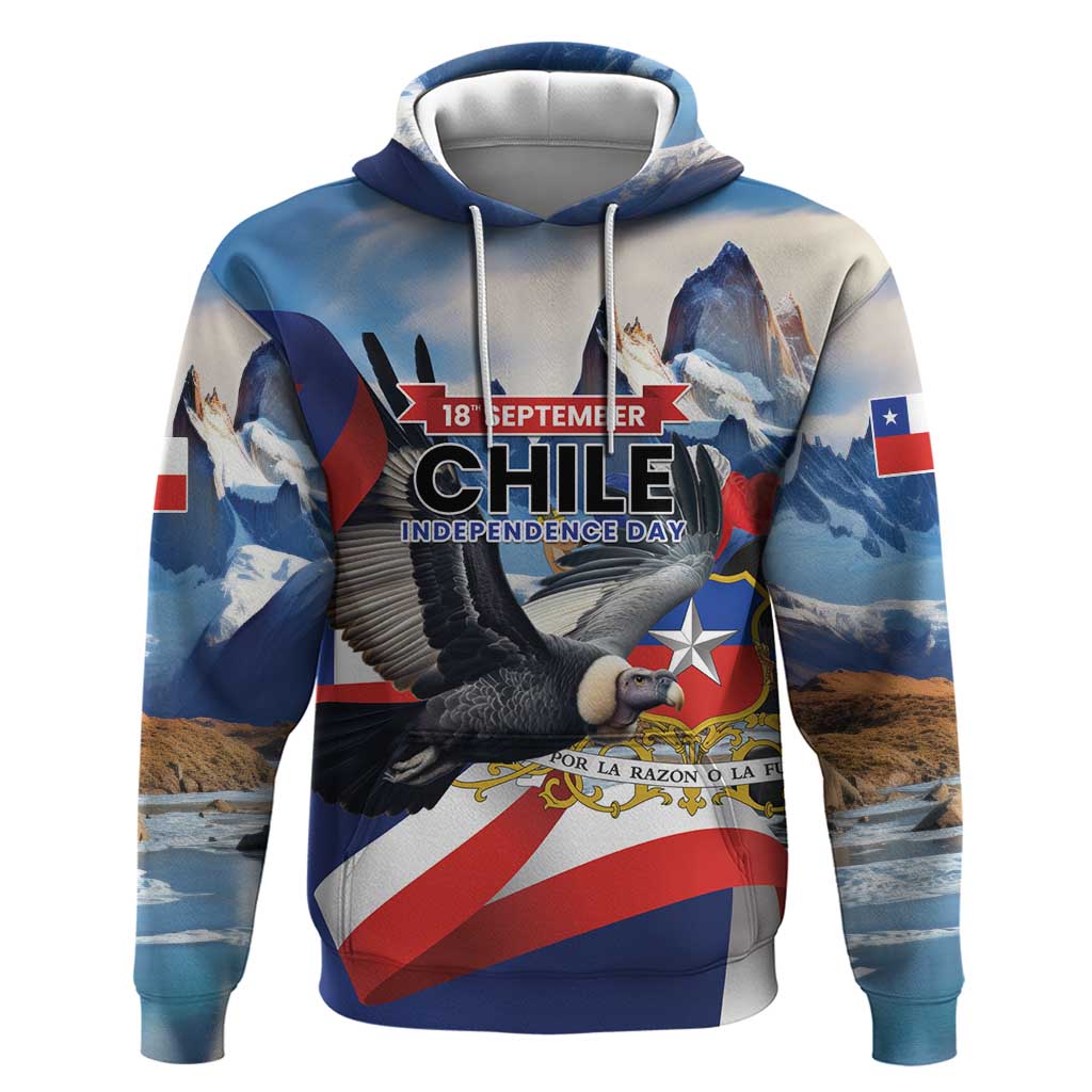 Personalized Chile Independence Day 18th September Hoodie Andean Condor Flying LT01