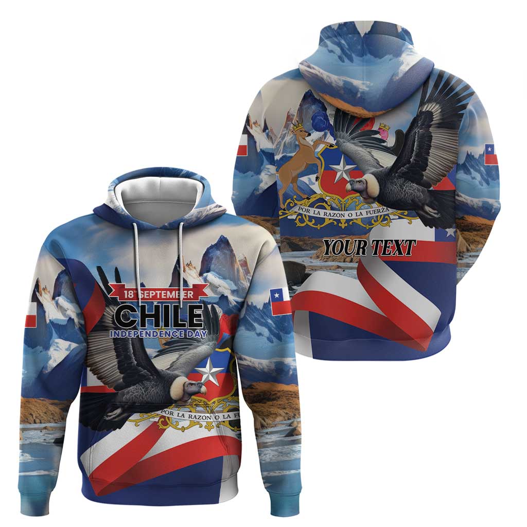 Personalized Chile Independence Day 18th September Hoodie Andean Condor Flying LT01