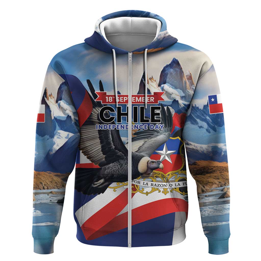 Personalized Chile Independence Day 18th September Hoodie Andean Condor Flying LT01
