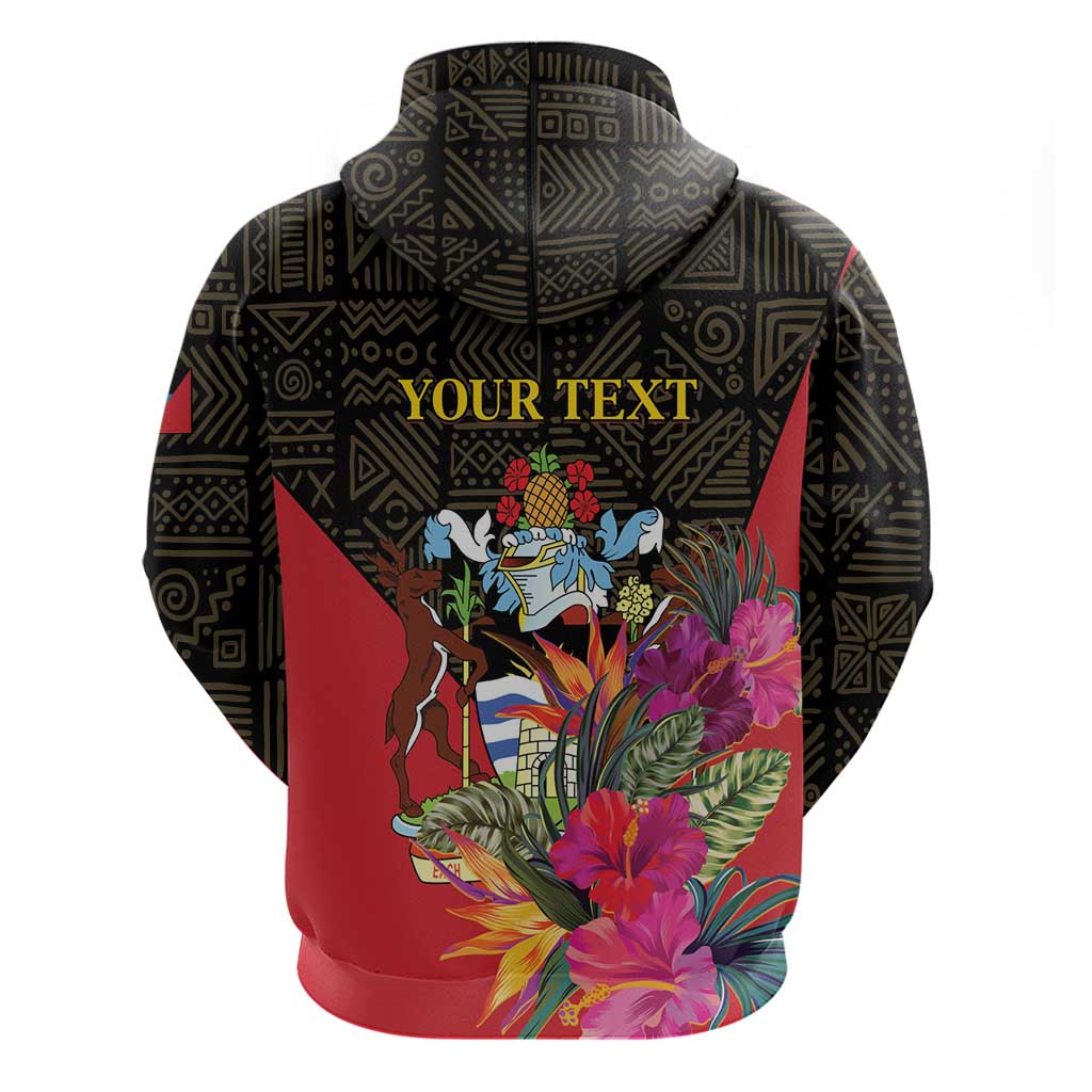 Personalized Antigua and Barbuda Hoodie Fallow Deer Tropical Bouquet LT01