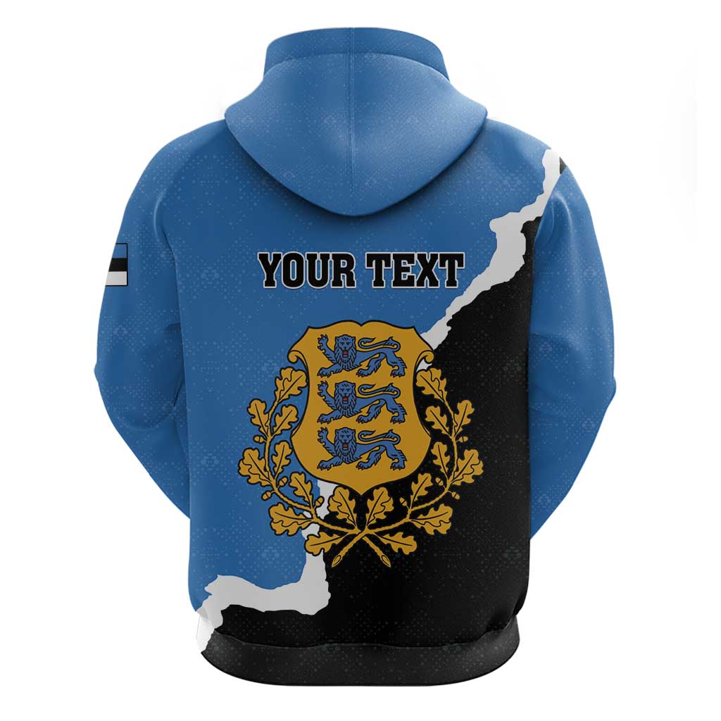 Personalised Estonia Hoodie Grey Wolf Cyanus Flowers LT01