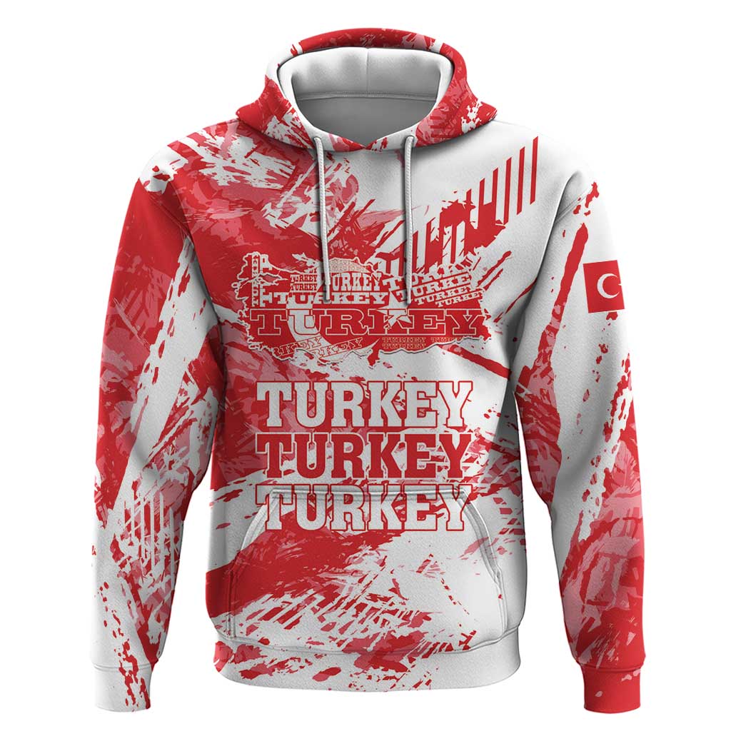 Personalised Turkey Hoodie Turkiye Map Unique Grunge LT01