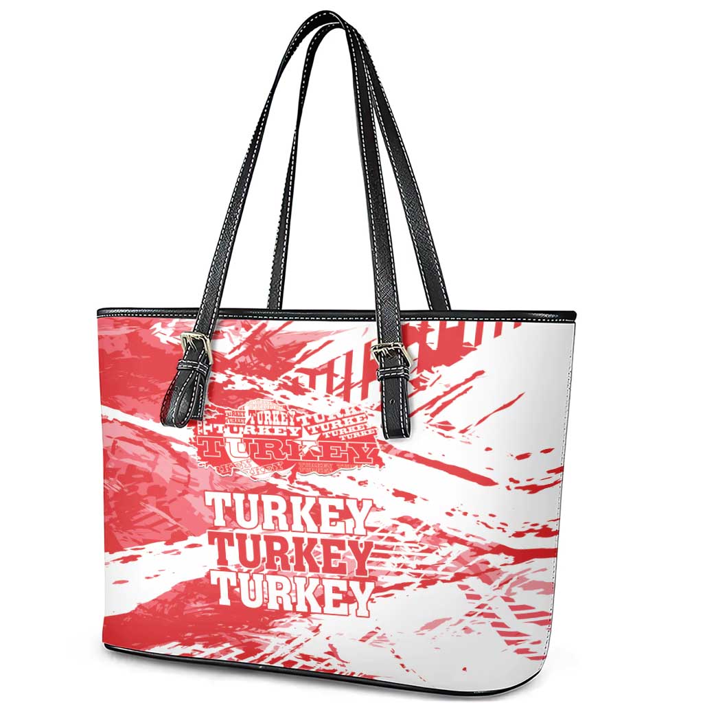 Turkey Leather Tote Bag Turkiye Map Unique Grunge LT01