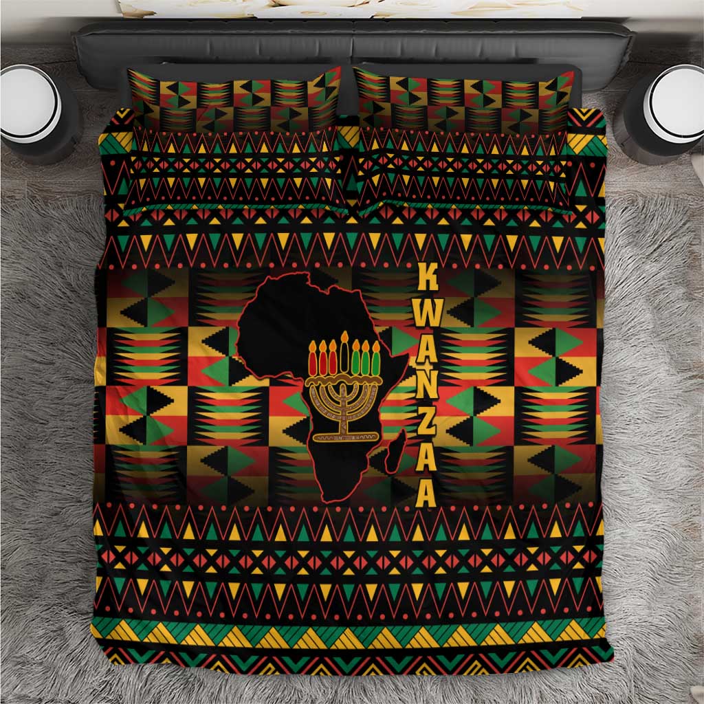 Kwanzaa Festival Bedding Set with Kinara Candles and African Pattern LT01
