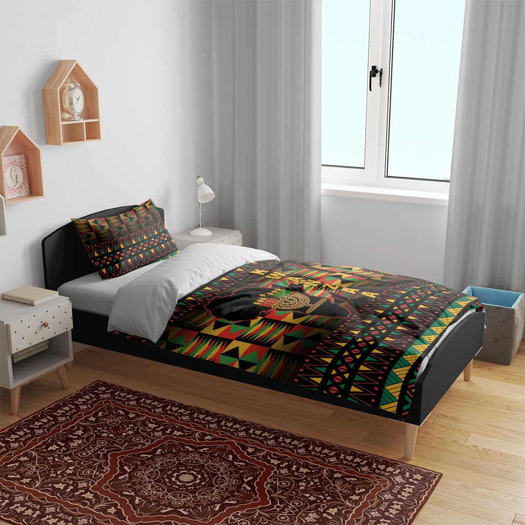 Kwanzaa Festival Bedding Set with Kinara Candles and African Pattern LT01