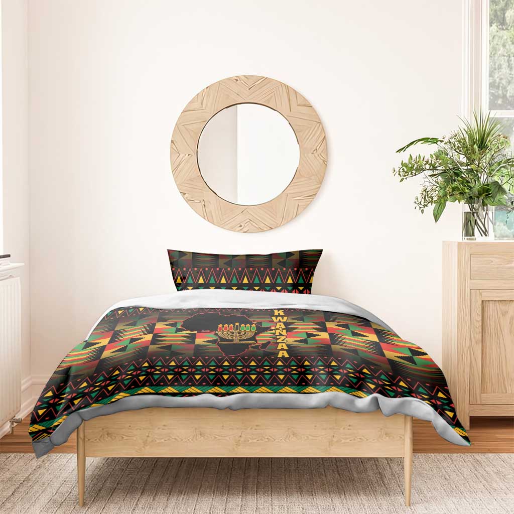 Kwanzaa Festival Bedding Set with Kinara Candles and African Pattern LT01