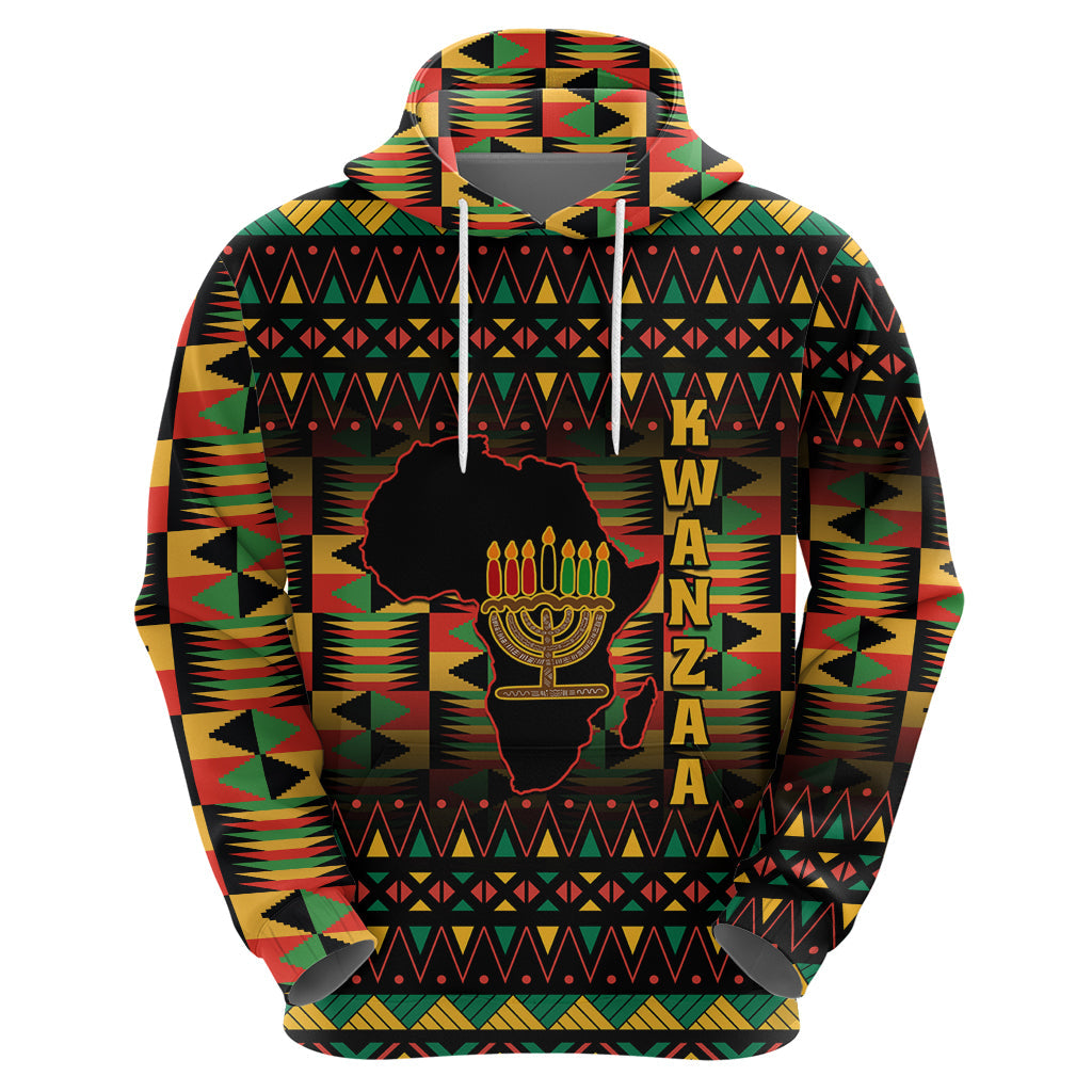 Kwanzaa Festival Hoodie Kinara Candles African Pattern LT01