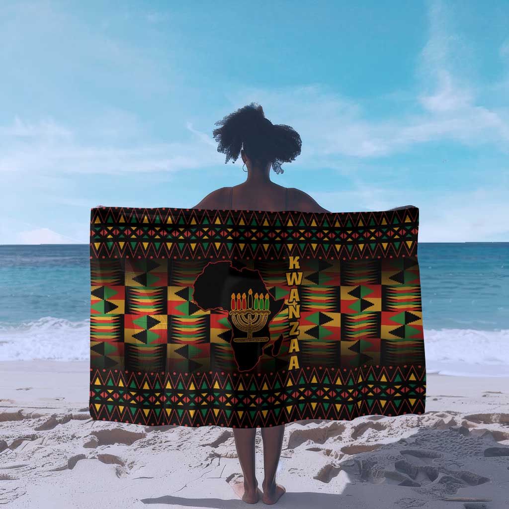 Kwanzaa Festival Sarong with Kinara Candles and African Pattern LT01