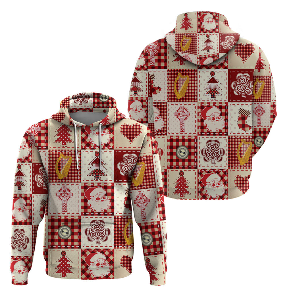 Ireland Christmas Hoodie Irish Celtic Xmas Patchwork Style LT01