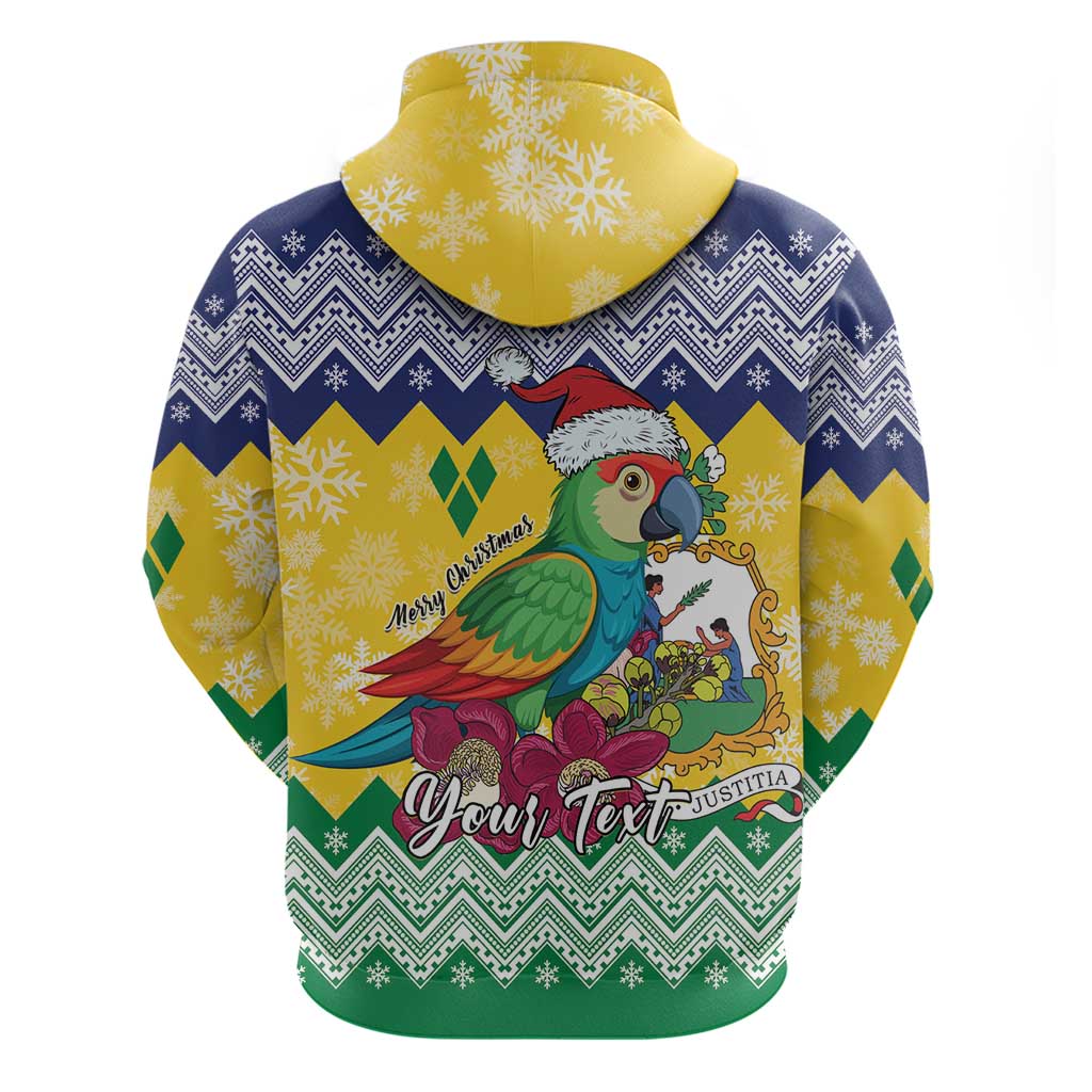 Personalized Saint Vincent and the Grenadines Christmas Hoodie Santa Vincent Parrot LT01