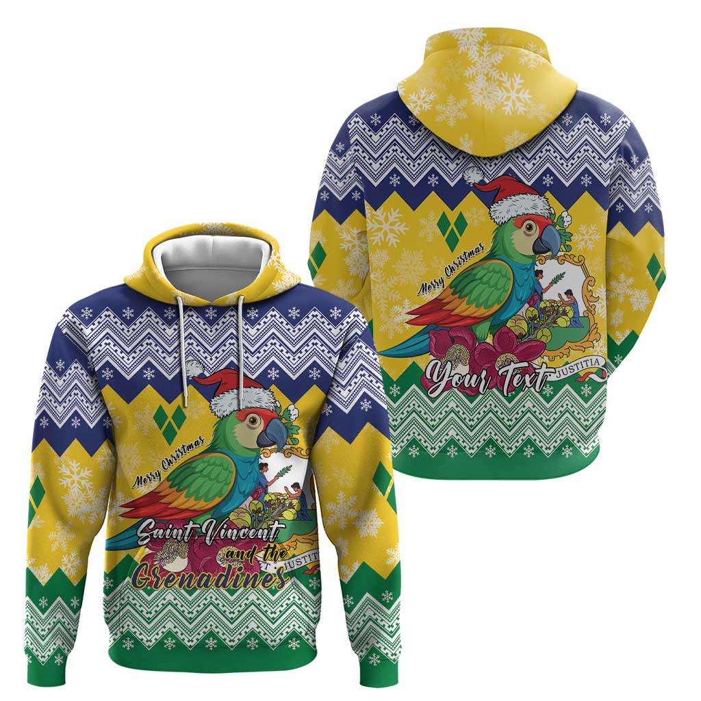 Personalized Saint Vincent and the Grenadines Christmas Hoodie Santa Vincent Parrot LT01
