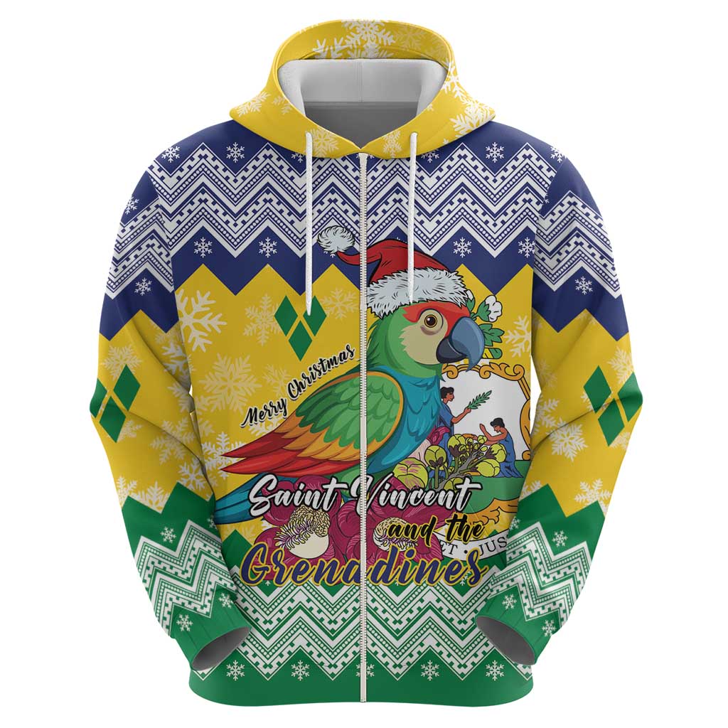 Personalized Saint Vincent and the Grenadines Christmas Hoodie Santa Vincent Parrot LT01