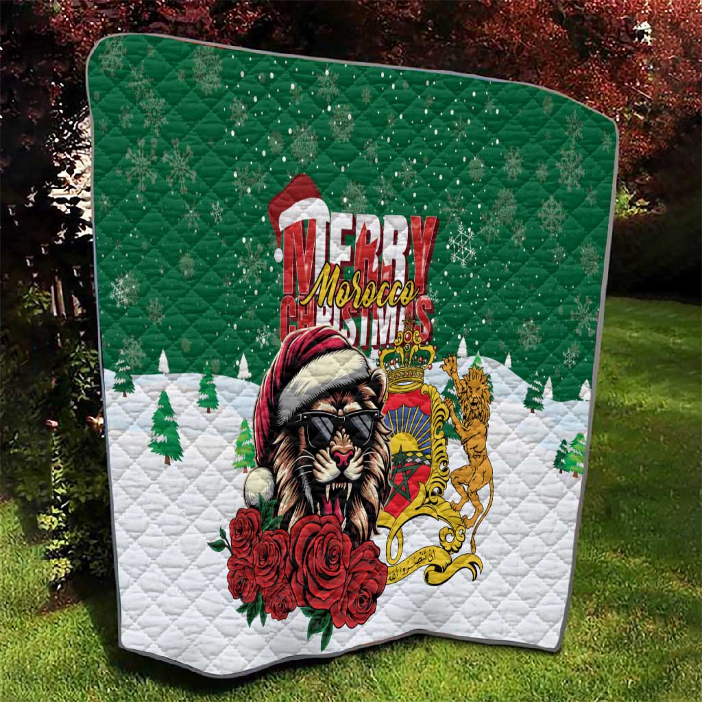 Morocco Christmas Quilt Santa Lion With Rose Xmas Vibe LT01