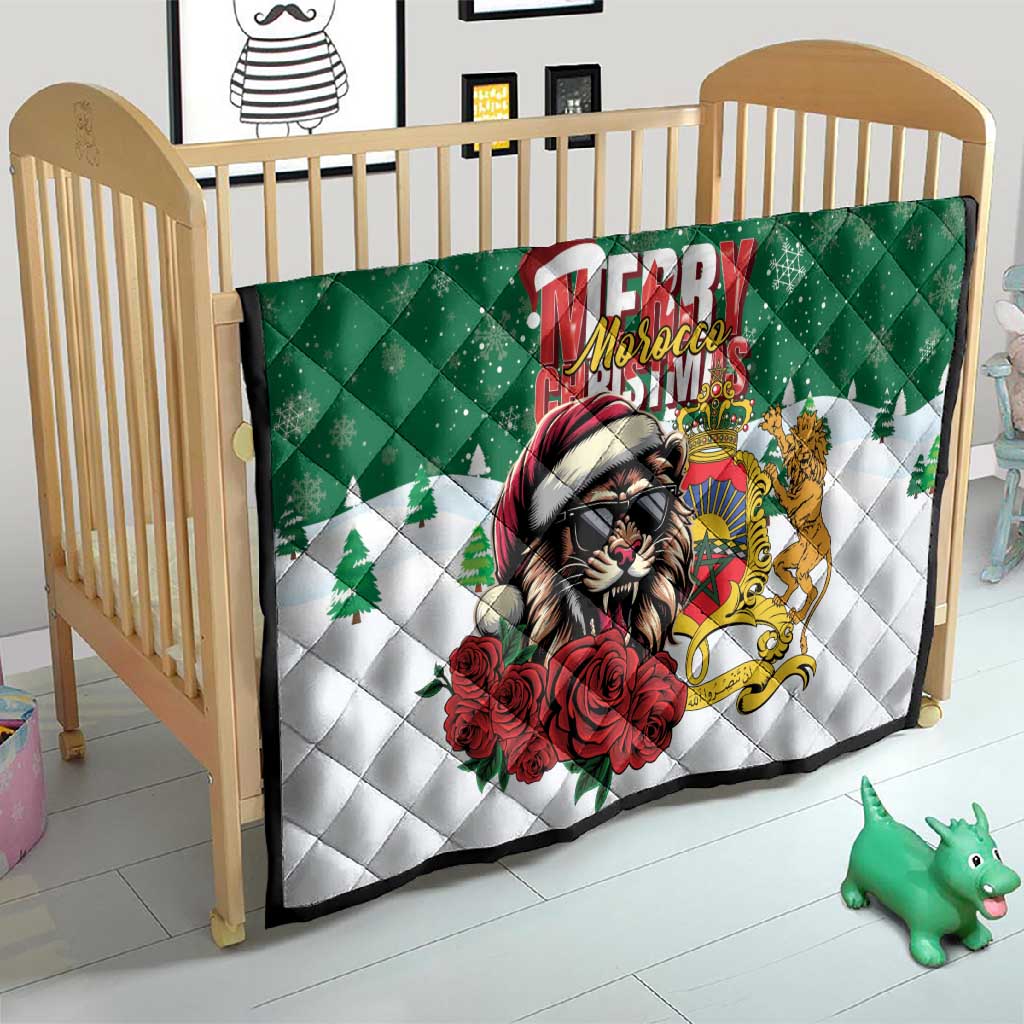 Morocco Christmas Quilt Santa Lion With Rose Xmas Vibe LT01