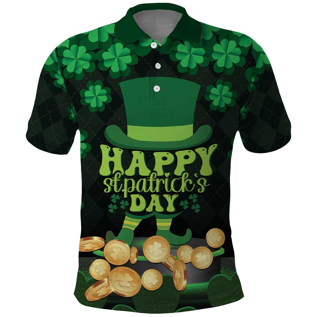 Ireland St Patrick's Day Polo Shirt Irish Shamrocks Leprechaun LT01