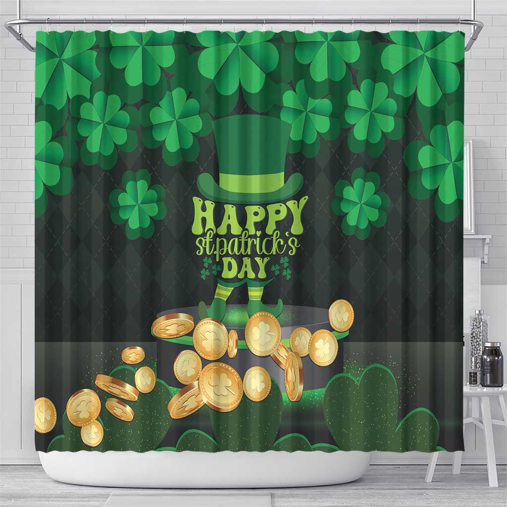 Ireland St Patrick's Day Shower Curtain Irish Shamrocks Leprechaun LT01