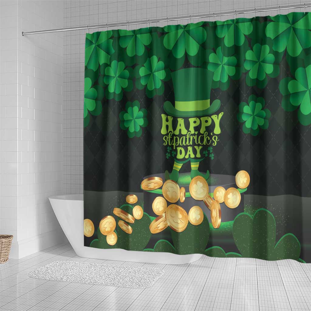 Ireland St Patrick's Day Shower Curtain Irish Shamrocks Leprechaun LT01