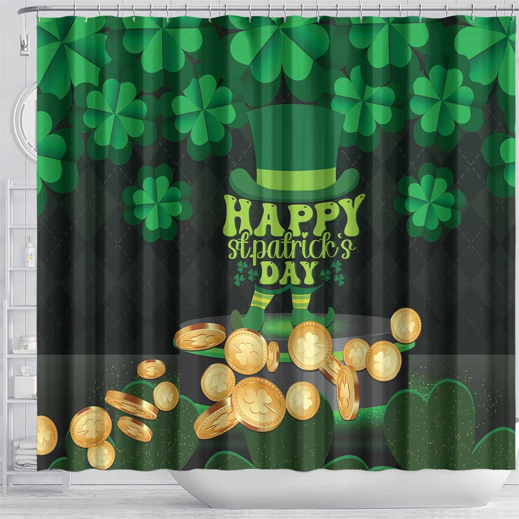 Ireland St Patrick's Day Shower Curtain Irish Shamrocks Leprechaun LT01