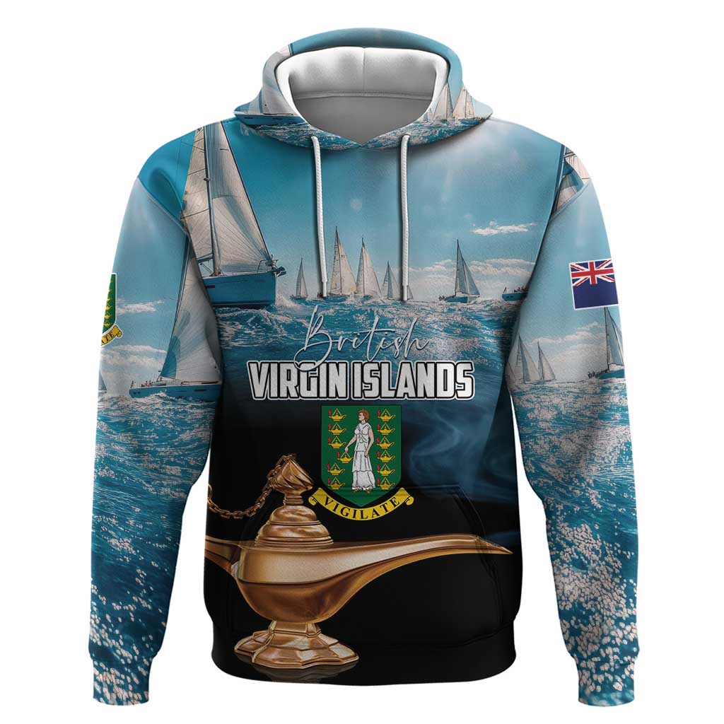 Personalised British Virgin Islands Hoodie Vigilate Golden Lamps LT01