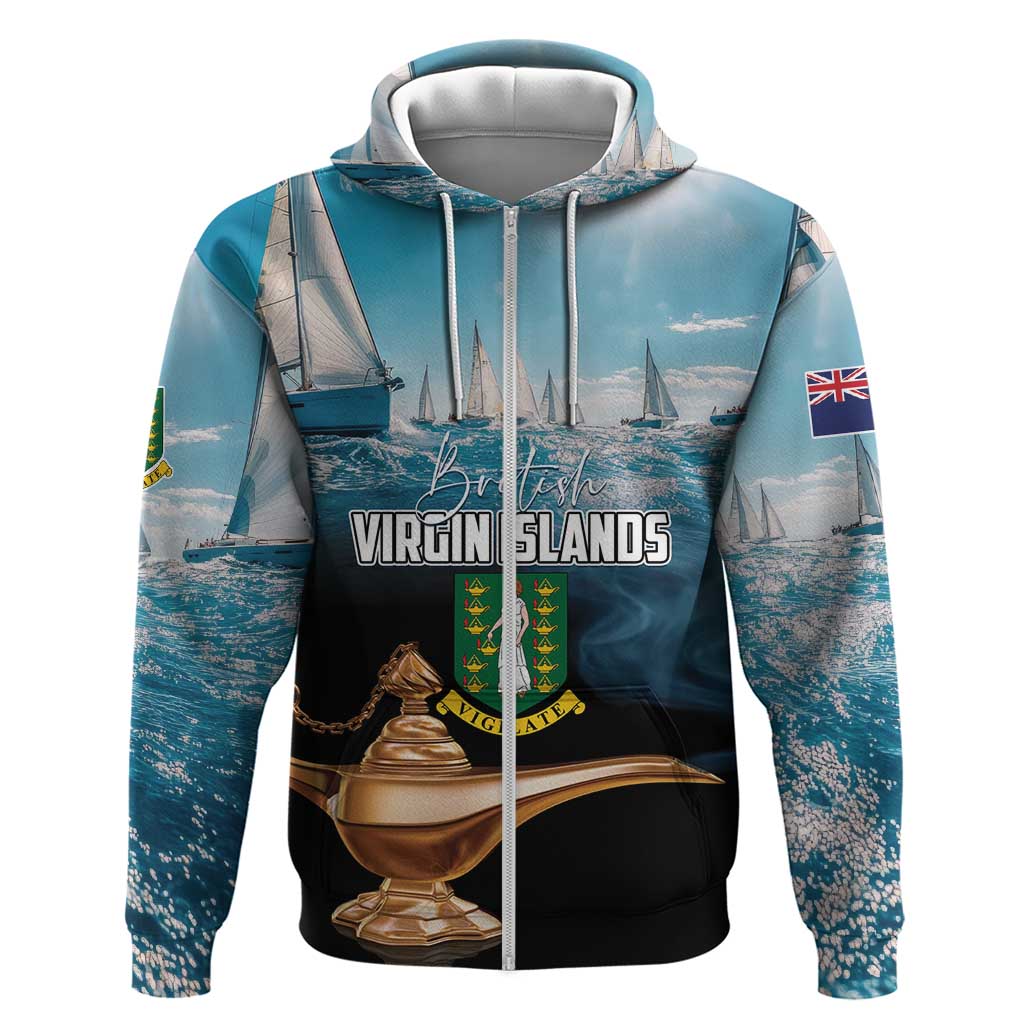 Personalised British Virgin Islands Hoodie Vigilate Golden Lamps LT01