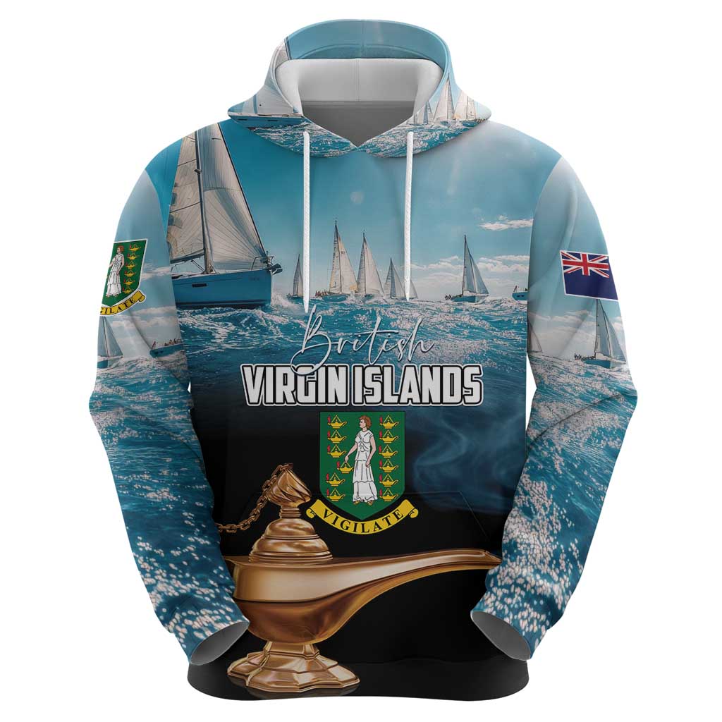 Personalised British Virgin Islands Hoodie Vigilate Golden Lamps LT01
