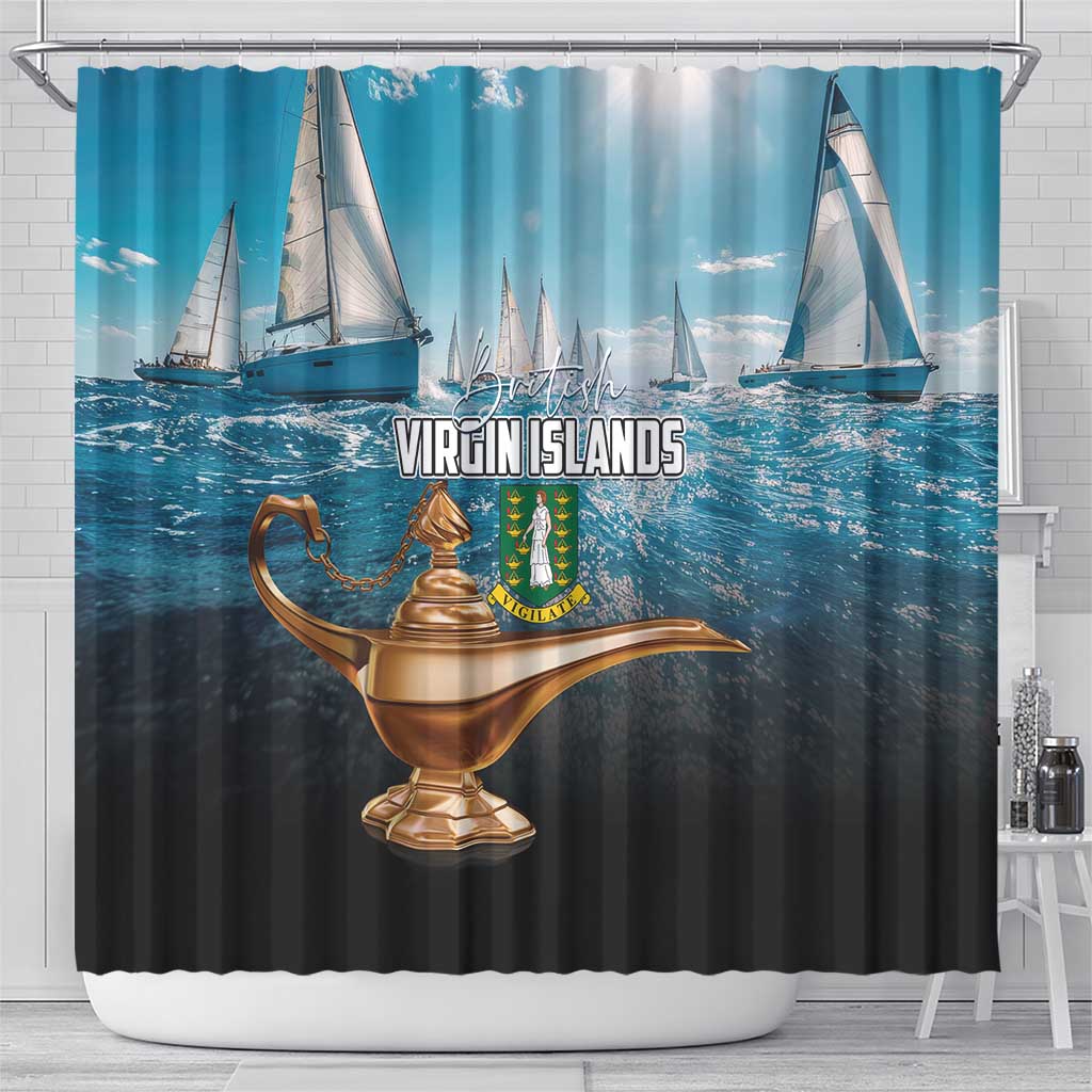 British Virgin Islands Shower Curtain Vigilate Golden Lamps LT01