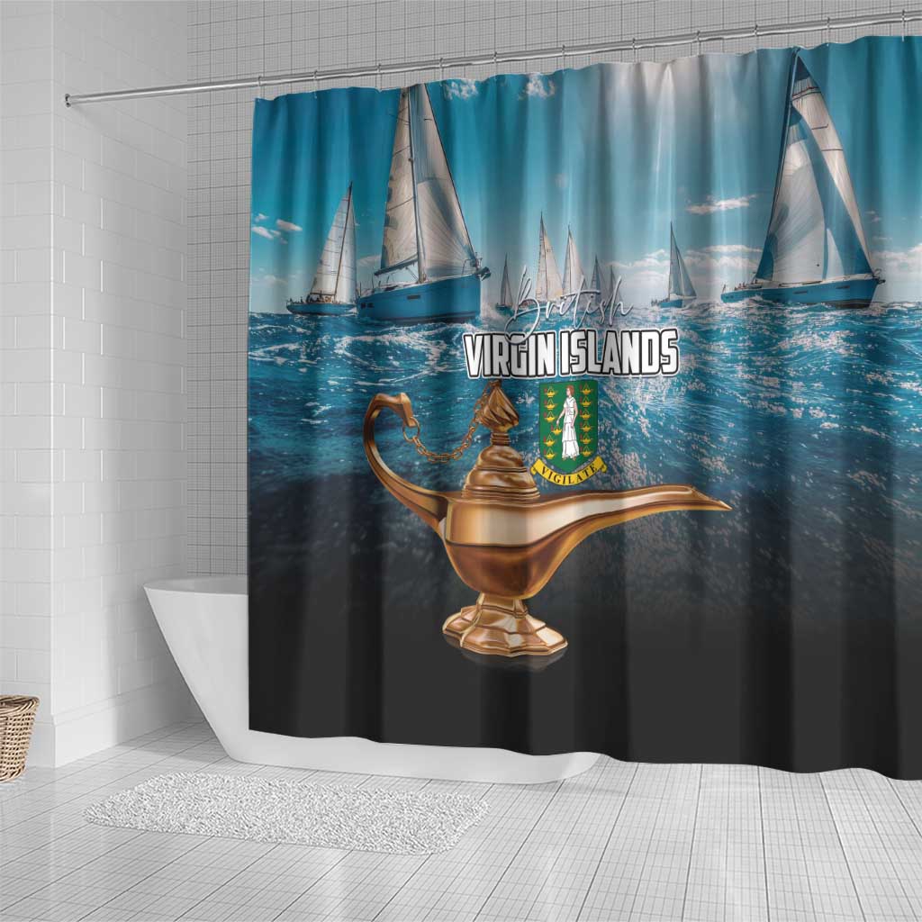 British Virgin Islands Shower Curtain Vigilate Golden Lamps LT01