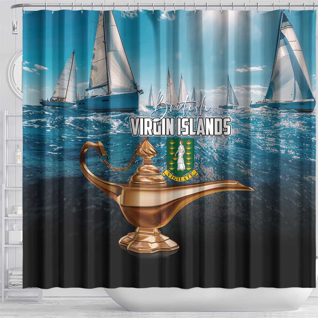 British Virgin Islands Shower Curtain Vigilate Golden Lamps LT01