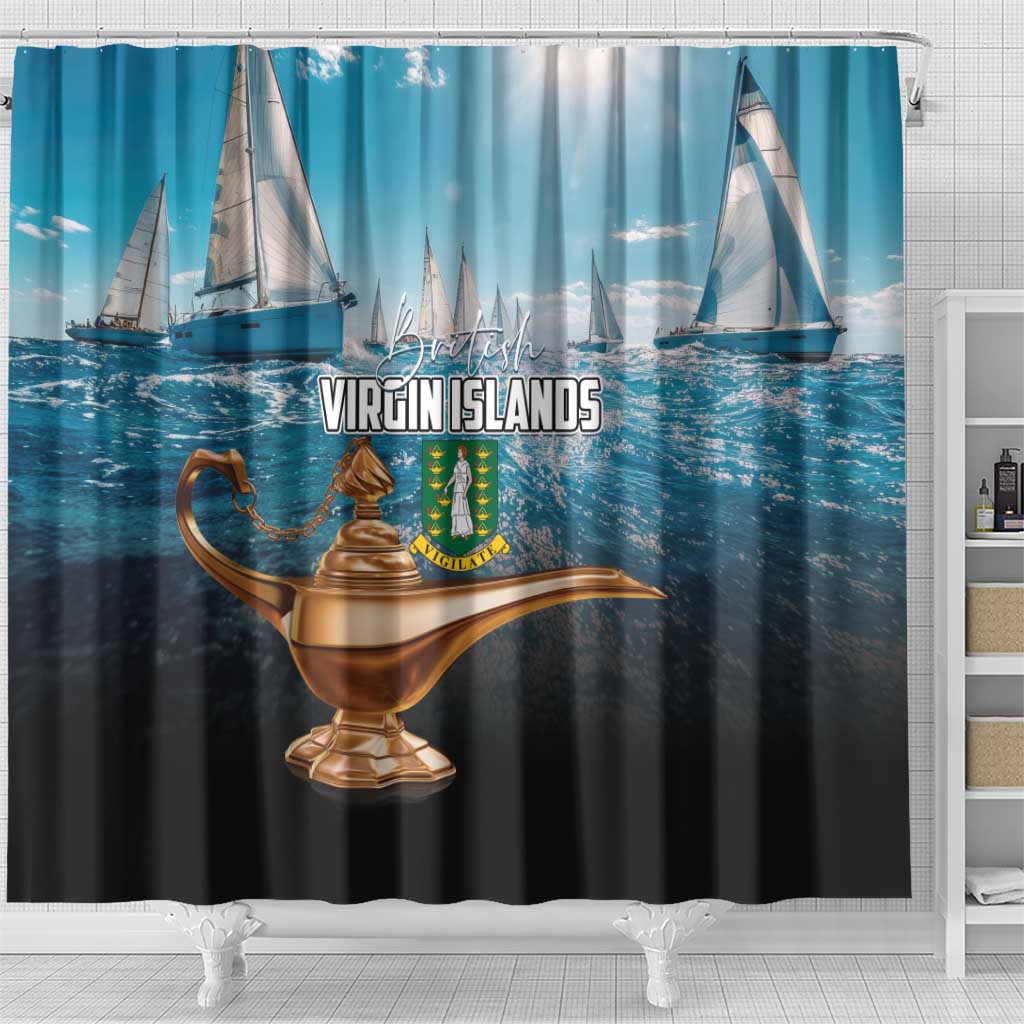 British Virgin Islands Shower Curtain Vigilate Golden Lamps LT01