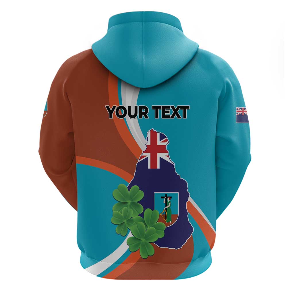 Personalised Montserrat Hoodie Gold Harp And Black Cross LT01