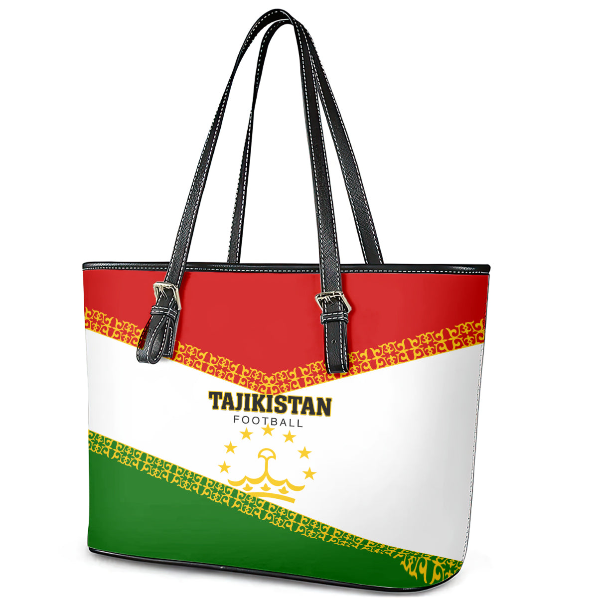 Tajikistan Football Leather Tote Bag Come On Tadzhikistan LT01
