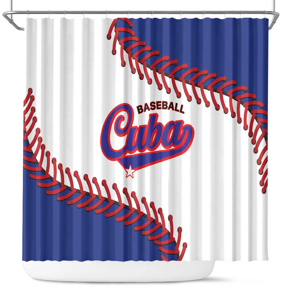 Custom Baseball Cuba 2025 Shower Curtain Cuba Powerhouse of Baseball LT01